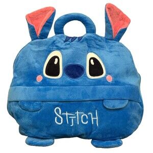 Lilo & Stitch Blanket in Pillow Plush Blue Zip-Up 64x40 Embroidered Travel Throw